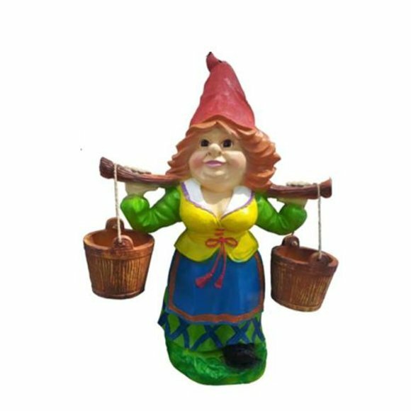 Garten Zwerg 73cm Garten Dekoration Figuren Statuen Figur Frau Wasser
