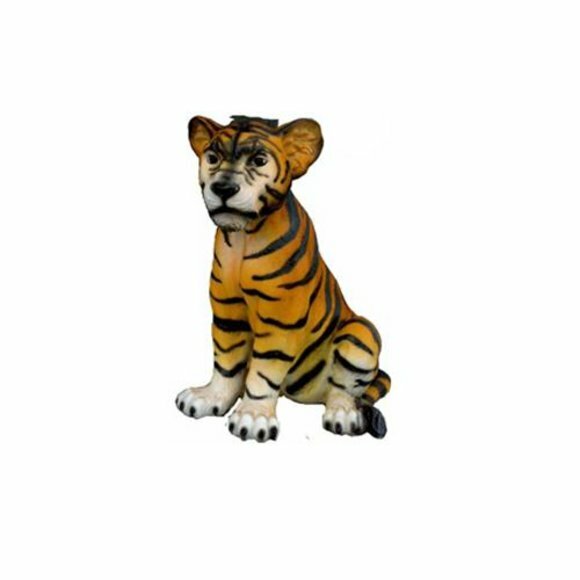 Dekoration Garten Plastik Figuren Handbemalte Figur Statue tiger 35 cm