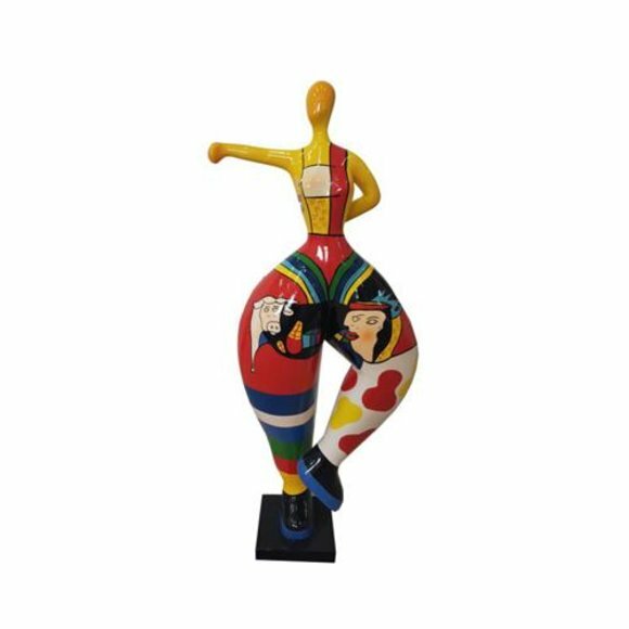 ballerina figur abstrakte figuren statuen moderne statue bunt bemalt neu