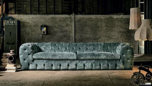 Luxus Chesterfield Designer Couchen Leder Sofa Textil Stoff xxl big couchen neu