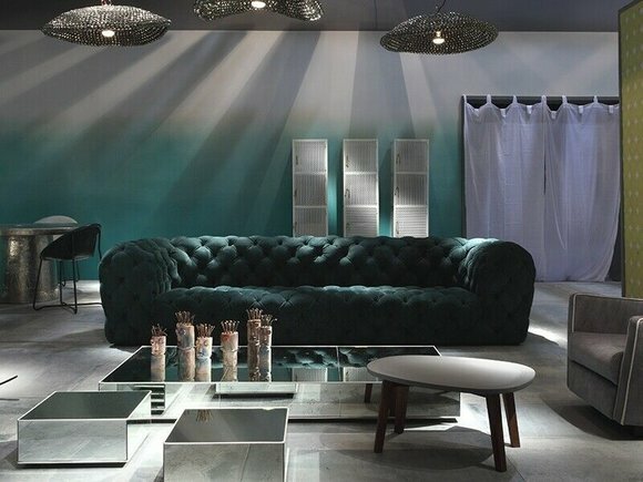 Luxus Chesterfield Samt Verlour Stoff Couchen Polster Sofa Sitz Modern