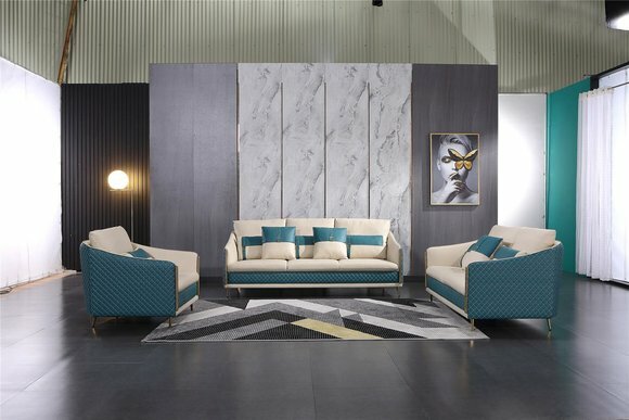 Sofagarnitur 3+1+1 Sitzer Set Sofa Polster Couch Leder Polster Garnitur