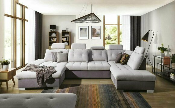 Polster Klassische Wohnlandschaft Wohnzimmer Ecksofa Garnitur Schlaf
