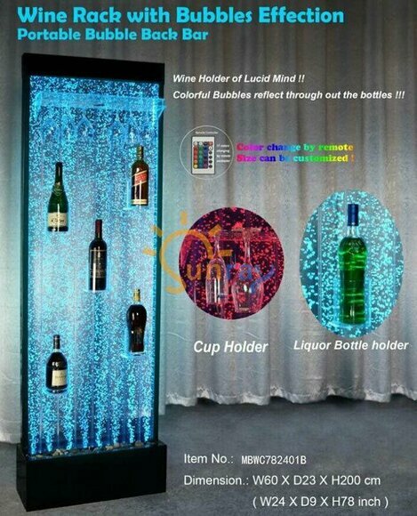 Wasser Wand Säule Water Wall Regal Bar Regal Schrank Möbel LED