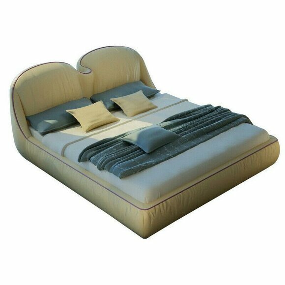 Design Betten Leder Bett Doppel Luxus Ehe Modernes Hotel Gestell Schlaf