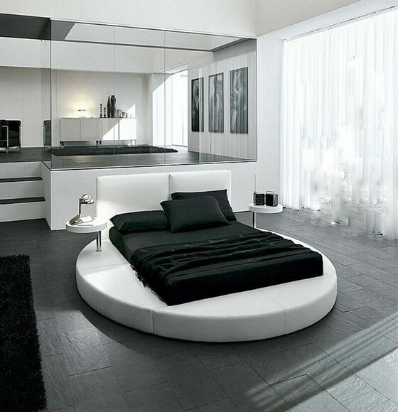 Rundes Bett Rund Design Betten Leder Doppel Hotel Gestell Luxus Schlaf