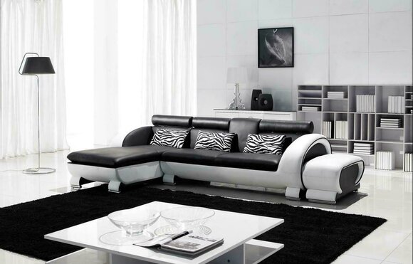 Ecksofa Ledersofa Wohnlandschaft L Form Deko Sofa Couch Polster Sitz Ecke
