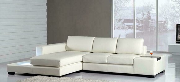 L Form Sofa Couch Polster Garnitur Design Wohnlandschaft Ecksofa Leder