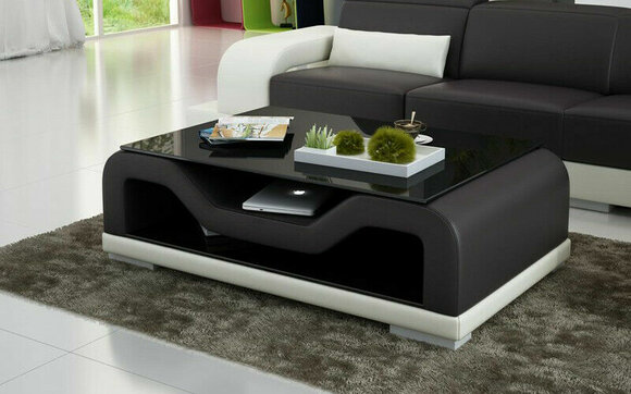 Leder Couchtisch Moderner Tisch Glastisch Design Tische Glas