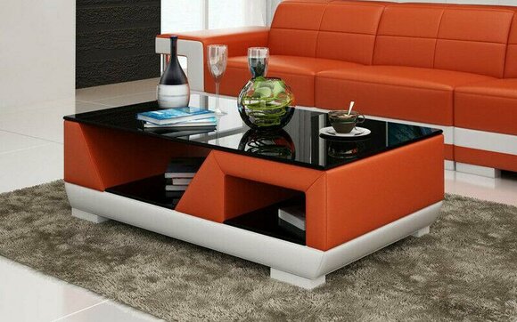 Klassischer Luxus Designer Couchtisch Sofa Wohnzimmer Dekor Tisch Leder