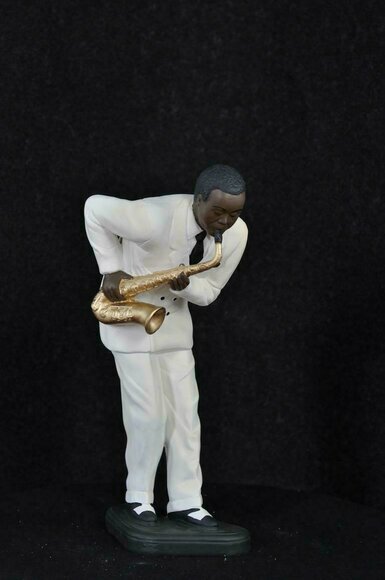 Figur Musik Design Schwarzer Mann Dunkelhäutiger Statue Skulptur