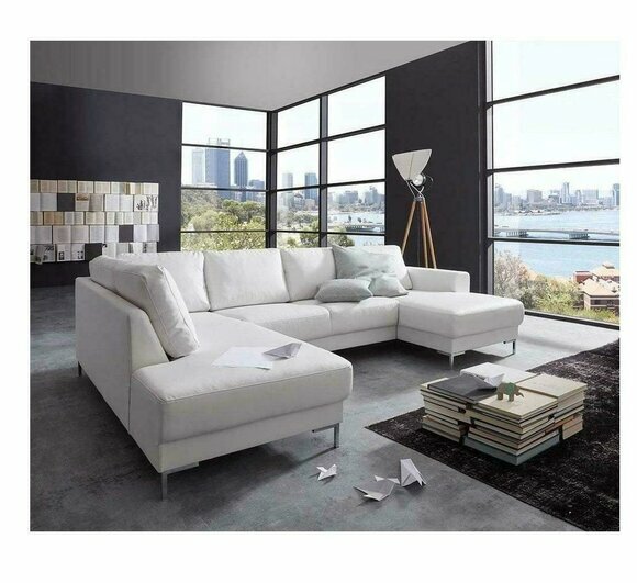 Sofa Couch Polster Garnitur Wohnlandschaft Design Ecksofa Leder U Form