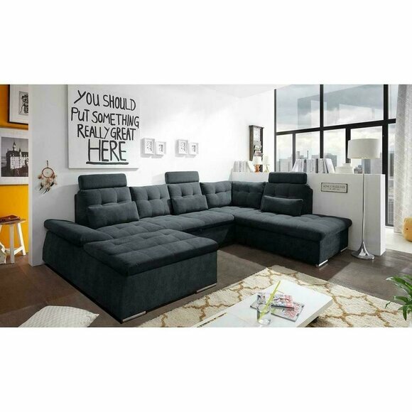 Ecksofa UForm Sofa Wohnlandschaft Garnitur Polster Bettfunktion Schlafsofa