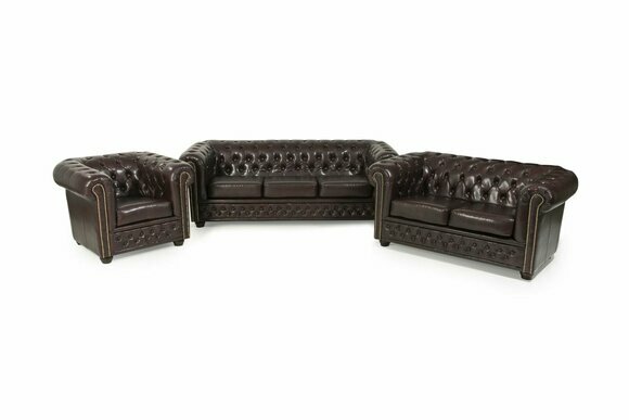 Ledersofa Sofagarnitur 3+2+1 Sitzer Set Garnitur Polstersofa Couch