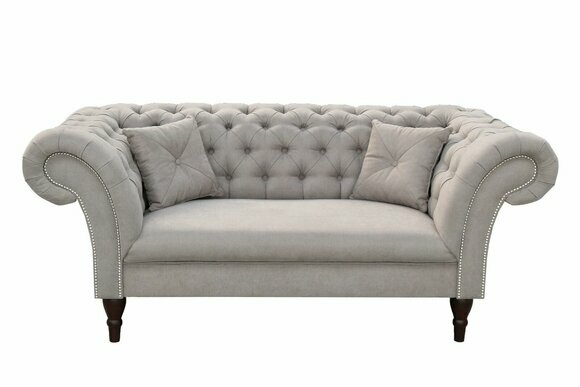 Neu 2 Sitzer Chesterfield Polster Couch Stoff Couchen Sofa Sitz Garnitur