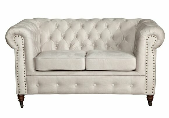 Sofa 2 Sitzer Chesterfield Couch Textil Stoff Sofa Möbel Edles Design Designer