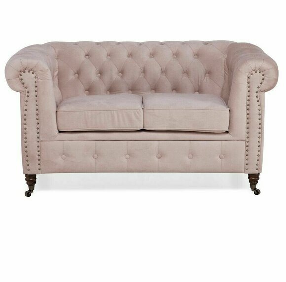 Luxus 2 Sitzer Couch Polster Sofa Textil Stoff Couchen Garnitur Chesterfield Neu