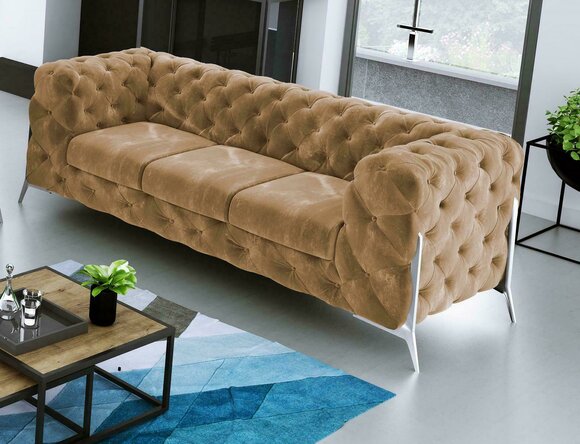 Chesterfield Dreisitzer Bequeme Designer Wohnzimmer 3 Sitzer Couch
