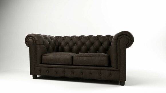 Chesterfield Couch 2 Sitzer Polster Sitz Textil Stoff Couchen Leder Sofas Sofa