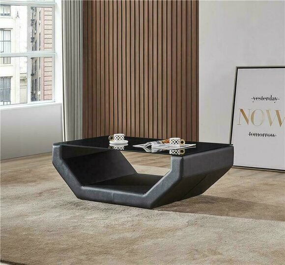 Edler Luxus Couchtische Glas Design Couch Tisch Sofa Beistell Leder Tische