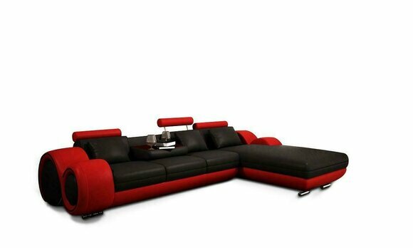 Ecksofa Sofa Couch Polster Wohnlandschaft Leder Eck Sofas Garnitur