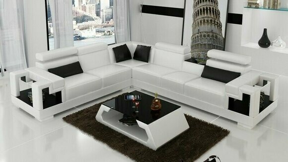 Ecksofa Sofa Couch Polster Wohnlandschaft Leder Eck Sofas Garnitur L Form Neu