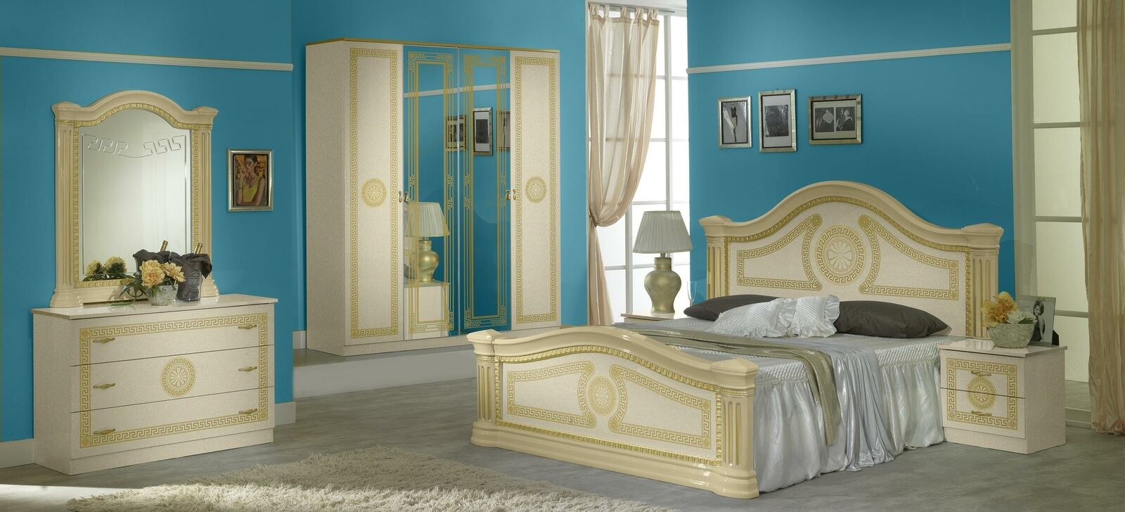 Luxus Schlafzimmer Klassisches Holz Bett Nachttisch 6tlg Design Möbel