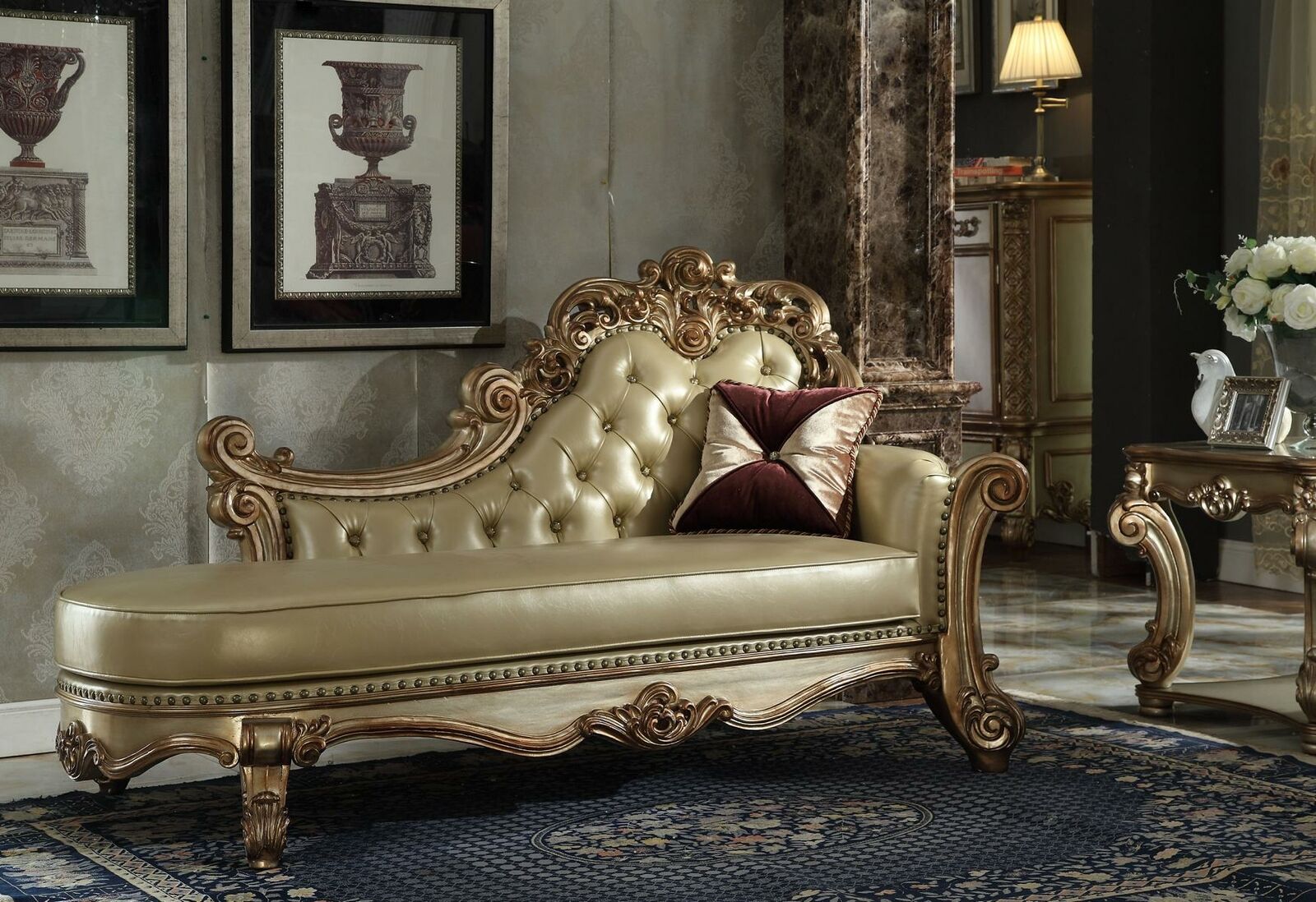 Chaiselongue Liege Relaxsessel Liegesessel Komfortliege Deko Luxus Barock