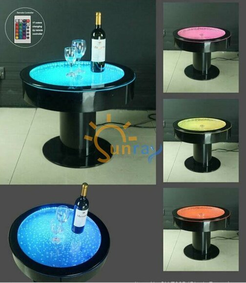 Runder Tisch Bar Rund Tische LED Wasser Spiel Beleuchtet LED Möbel