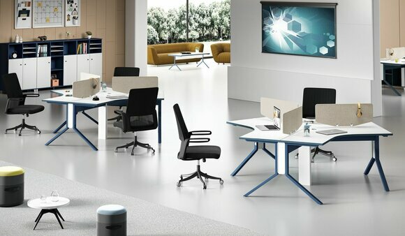 Tisch Büro Möbel Einrichtung Tische Callcenter Holz 3 Arbeitsplätze
