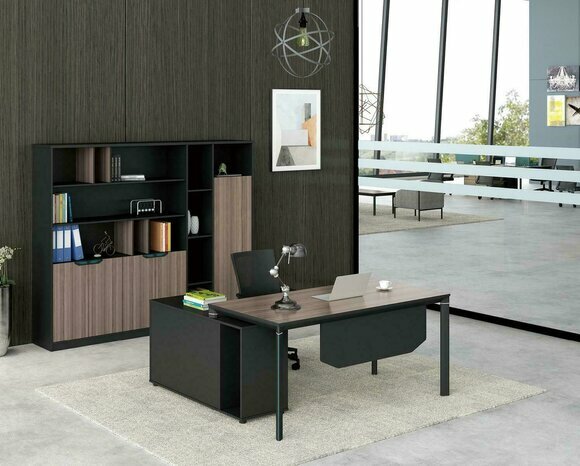 Home Office Schreibtisch mit Regal Büroeinrichtung Möbel Schreibtisch