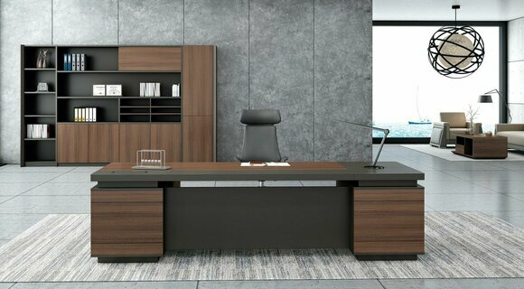 Eckschreibtisch Kabelkanal Home Office Tisch groß Chef Tische Schreibtisch