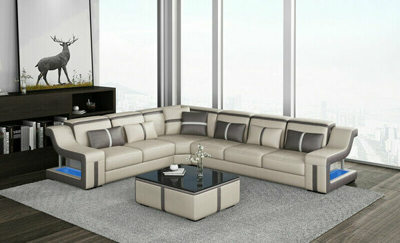 Ecksofa Sofa Couch Polster L-Form Wohnlandschaft Sitzgarnitur Sofas