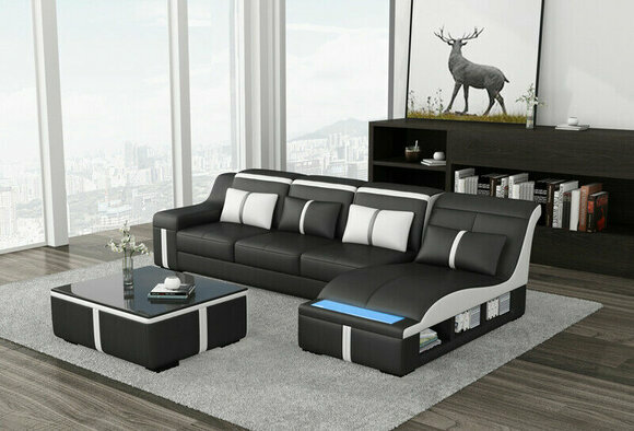LForm Leder Wohnlandschaft Couch Polster Sitz Ecksofa Sofa Große