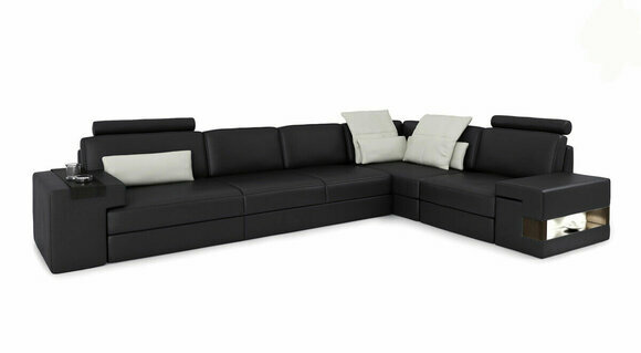 Ledersofa Sofa Modernes Polster Leder Design Ecksofa Couch Textil