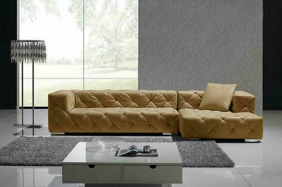 Chesterfield Leder Modern Couch Wohnlandschaft Ledersofa Ecksofa Sofa