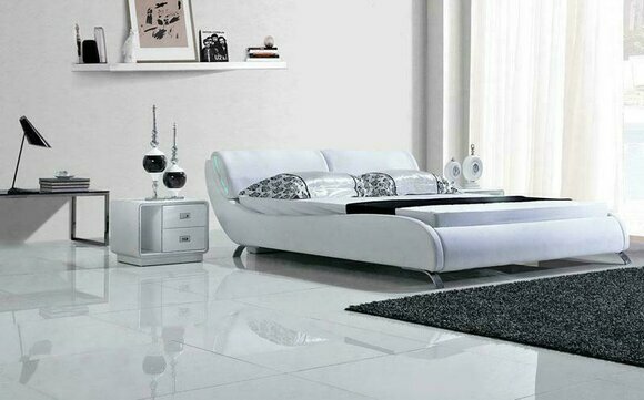 Designer Bett Betten Ehebett Doppelbett Schlafzimmer Polsterbett Lederbett