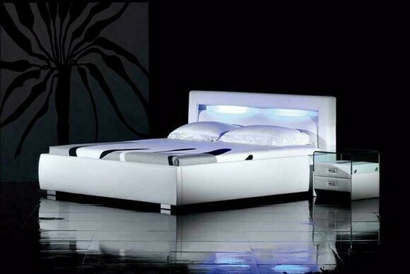 Bett Betten Polster Doppel Ehe Hotel Luxus Leder Moderne Designer