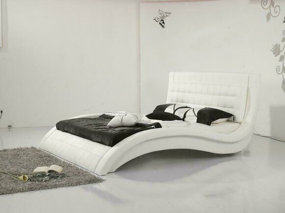 Designer Bett Ehebett Doppelbett Polsterbett Schlafzimmer Lederbett Neu