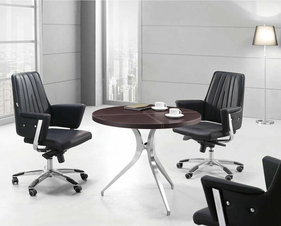 Besprechungs Tische Konferenz Tisch Moderne Kanzlei Leder Holz Deko Design