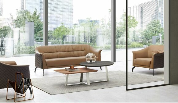 Sofagarnitur Couch Garnitur 3+1 Designersofa Couchtisch Gruppe Leder