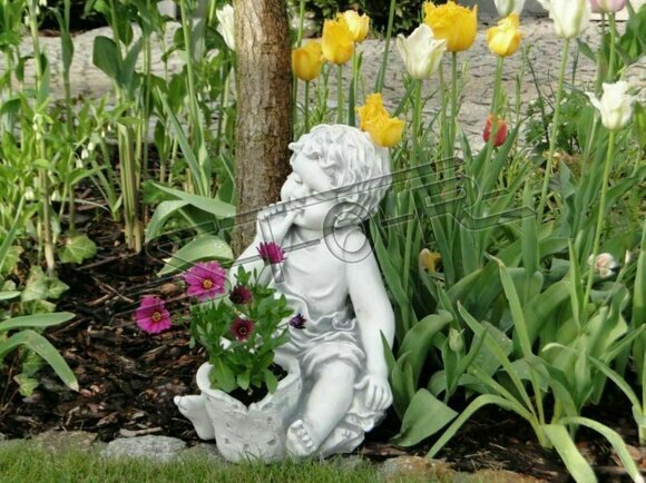 Blumenkübel Pflanz Kübel Dekoration Natur Garten Blumentöpfe Vasen Figur
