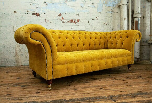 Samt Couch Wohnlandschaft Garnitur Design Modern Sofas Sofa 3 Sitzer Sitz