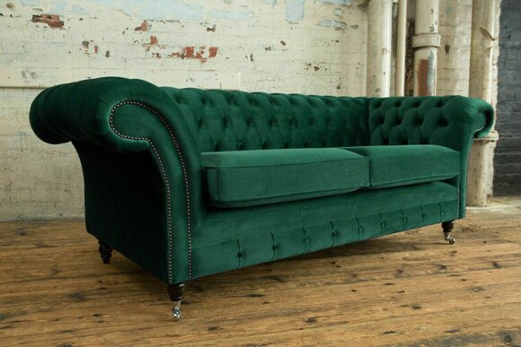 Sofa 3 Sitzer Couch Chesterfield Polster Garnitur Sitz Textil Leder design Samt