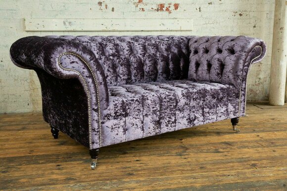 Chesterfield Polster Couch Stoff Couchen Sofa Sitz Garnitur Lehn Neu 2 Sitzer