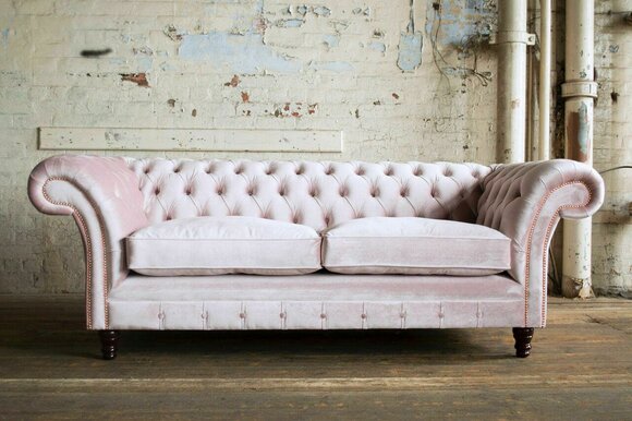 Chesterfield 3 Sitzer Design Sofa Couch Sofas Polster Couchen Textil dreisitzer