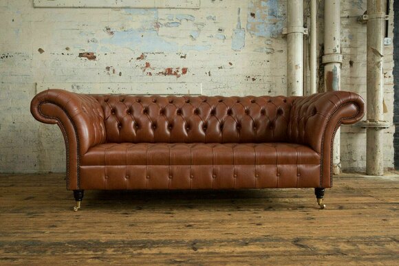 Sofa Sofas Couch Polster Leder Modern Dreisitzer 3 Sitzer Büro Einrichtung