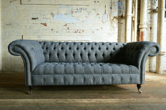 Sofa 3 Sitzer Couch Wohnlandschaft Garnitur Design Modern Sofa Sitz Stoff