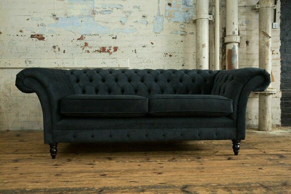 Design Sofa 3 Sitzer Couch Polster Luxus Klassische Textil Sofas Chesterfield