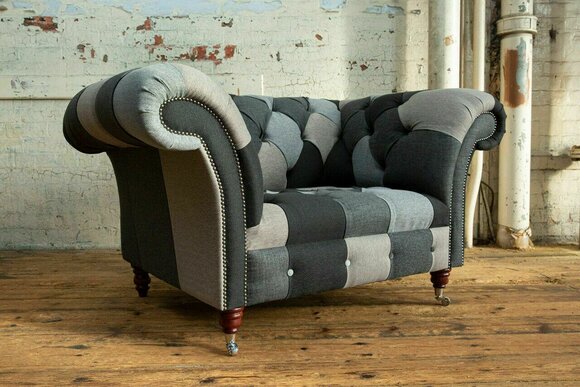 Design Sessel Textil Luxus Fernseh Couch 1,5 Sitzer Sofa Relax Lounge